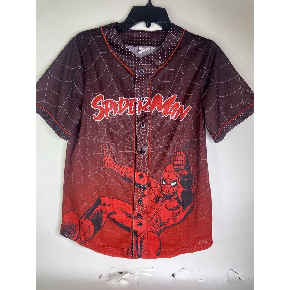 Marvel Comics Spider-Man Mesh Baseball Jersey Peter Parker Young Mens Size S